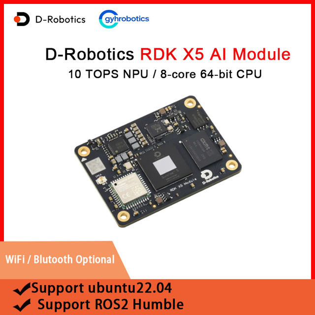RDK X5 10TOPS NPU Smart Edge ROS2 Robotics AI Module 4GB/8GB RAM Ubuntu 22.04 Core Board
