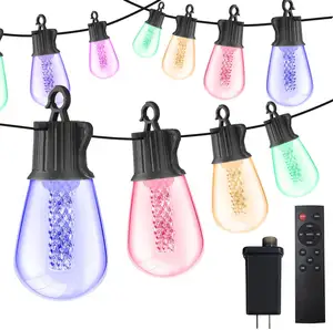 La fabbrica vende direttamente il telecomando colorato per esterni che cambia colore natale S14 RGB Led String lights decorazione a Led