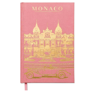 Cuaderno de Tapa Dura de Tela de Gamuza con Estampado Rosa y Dorado Personalizado para Viajes por <span class=keywords><strong>el</strong></span> <span class=keywords><strong>Mundo</strong></span>, con Páginas Rayadas para Escribir y Tomar Notas - Product Image 1