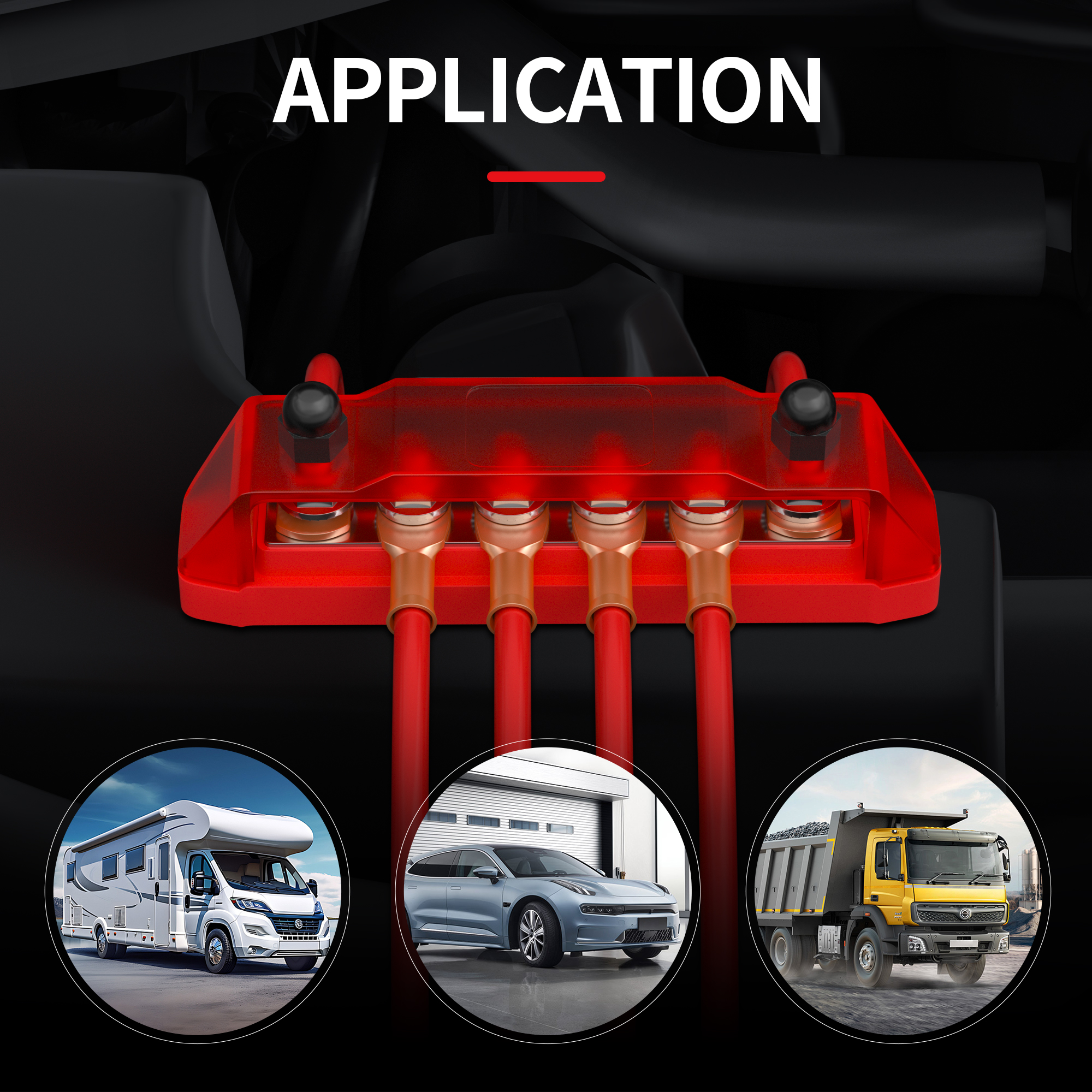 ヘビーデューティー150Ampバスバー12ボルト配電ブロックM8ネジ留め式