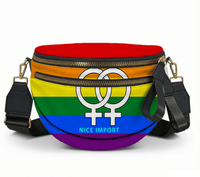 Sac à coque arc-en-ciel Intersex (Phox Design) pour femmes, sac à bandoulière de loisirs, sac à coque léger avec fermeture à glissière pour tous les jours