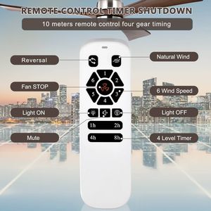 DB พัดลมเพดานมอเตอร์ DC เงียบ52พร้อมใบพัดไม้3ใบพัดรีโมทคอนโทรลย้อนกลับได้6ระดับปลั๊กแบบ US ติดตั้งกล่องไฟ LED - Product Image 6