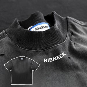 Camiseta Personalizada de Marca, 300GSM, Algodón Grueso, Lavado Desgastado, Hombros Caídos, Corte Cuadrado, Camiseta Gráfica para Hombre - Product Image 2