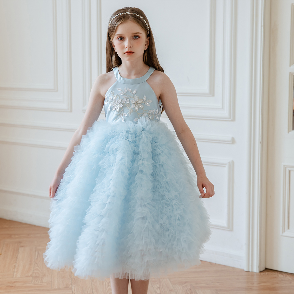 Custom Made Birthday Dresses - Kids Floral Ball Gown