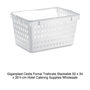 Cesta de panadero perforada apilable 50 × 34 × 30 h cm, sin tapa Giganplast - Product Image 2