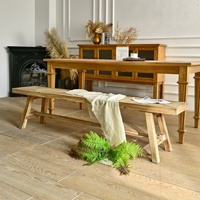 Chaise-banc en bois massif sculpté, style rustique et simple, pour l'intérieur, inspiré de la tradition chinoise.