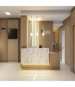Mostrador de Recepción Moderno y Elegante con Diseño de Iluminación Integrada, de Piedra Artificial, para Salón de Uñas y Supermercado - Product Image 3