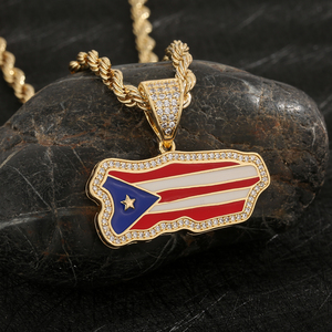 Colgante de latón chapado en oro de 14K, estilo Hiphop, personalizable con bandera, esmaltado, colorido, impermeable, con dijes de circonita cúbica para fabricación de joyas - Product Image 5