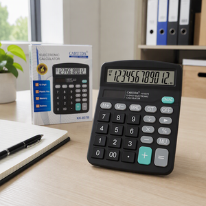 Calcolatrice Elettronica a 12 Cifre con Doppia Alimentazione, Calcolatrice da Scrivania in Plastica con Modalità Solare e a Batteria per Ufficio e Scuola - Product Image 5