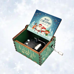 Carillon Natalizio Girevole in Legno Ecologico con Manovella, Personalizzabile con Logo, Consegna Rapida, Disponibile in Magazzino - Product Image 4