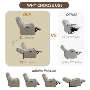 <span class=keywords><strong>Fauteuil</strong></span> inclinable électrique moderne DOSER à double moteur <span class=keywords><strong>en</strong></span> <span class=keywords><strong>cuir</strong></span> avec appui-tête réglable et porte-gobelet pour salon - Product Image 5