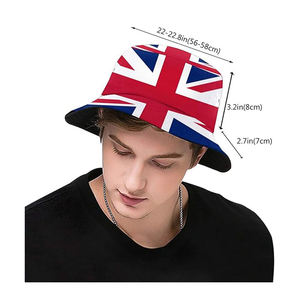 Nouveau chapeau bob en denim de qualité supérieure personnalisé avec drapeau du Royaume-Uni en coton pour les fans de football fou de la fête - Product Image 5