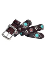 Conchos en métal gravés à visser, boutons rétro, rivets à visser en cuir, imitation turquoise, forme ronde, pour artisanat du cuir DIY