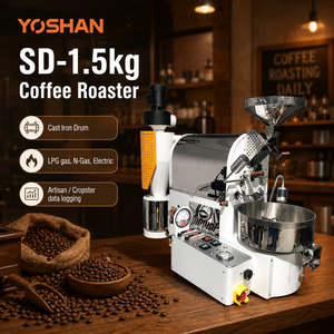 1.5kg One Batch Coffee Bean Roaster Commercial Electric Gas LNG LPG Heating Coffee Roaster Machine Desktop Coffee Bean Roaster - Product Image 1