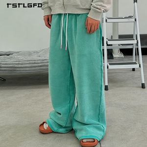 Pantalones de Marca de Fabricante OEM, Estilo Vintage, Lavado Ácido, Corte Recto, Holgados, Casuales, 100% Algodón Twill, Ecológicos, Transpirables, Cintura Media, Tejido Grueso - Product Image 2
