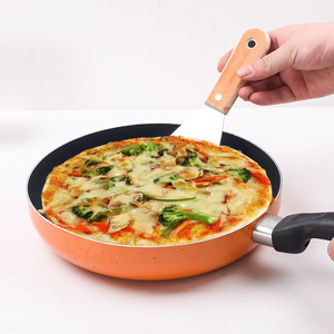 Juego de espátulas con mango de madera y acero inoxidable, 2 piezas, para asar, freír, teppanyaki, pizza, Jianbing, utensilios de cocina - Product Image 2