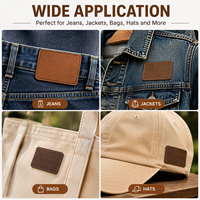 Patchs en cuir vierges personnalisables pour presse à chaud, étiquettes en similicuir thermocollantes pour vêtements, patchs en cuir PU personnalisés pour vêtements