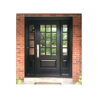 Porte d'entrée de maison et de restaurant au design moderne Ace, avec alarme à capteur, en marbre blanc et bois