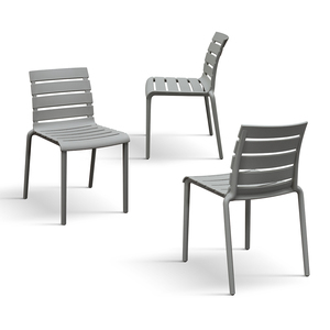 Brad <b>Chair</b> Set Of 6 <b>Grey</b> Polypropylene Indoor Outdoor <b>Garden</b> <b>Chairs</b> - Product Image 2