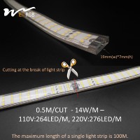 Bande lumineuse LED certifiée UL UK PSE VDE 110v/220v, 3 rangées, 264/276 LED/m, PVC, décorative, extérieure, étanche, bande lumineuse en plastique