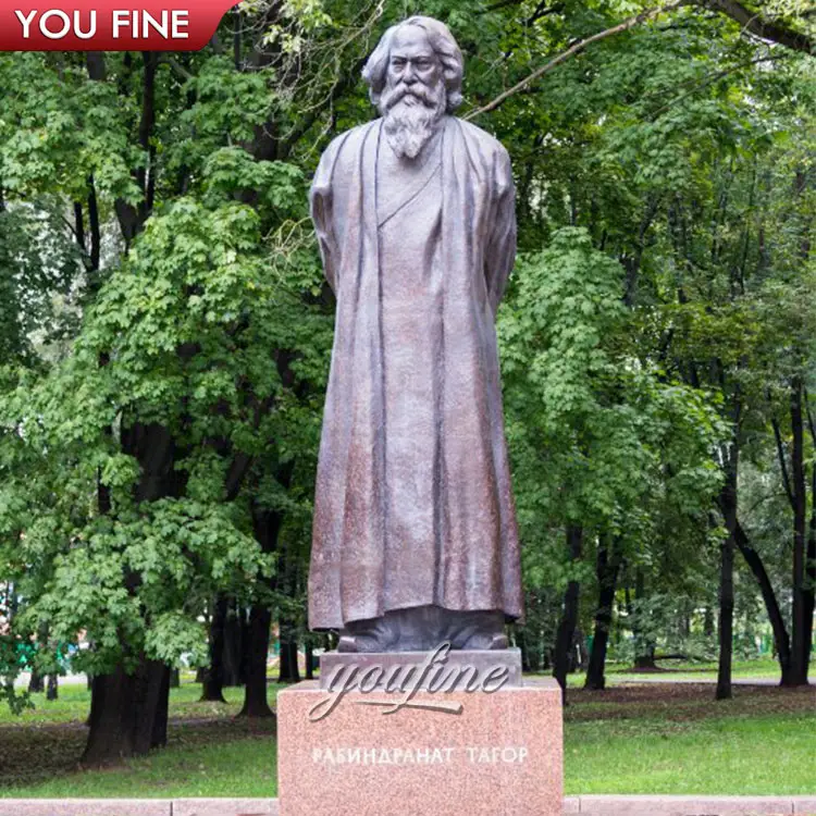 Customized Famous Poet Bronze Rabindranath Tagore Statue