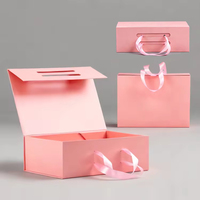 Caja Magnética Rígida Personalizada Reciclable, Caja de Regalo de Boda de Lujo con Cierre Magnético, Caja de Papel para Embalaje con Asa