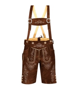 2024 Oktoberfest Traditional German Customizable Plus Size <b>Men's</b> <b>Leather</b> <b>Shorts</b> Real Embroidery Lederhose Print Waist OEM - Product Image 1