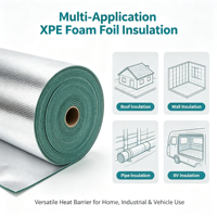 Matériaux d'isolation thermique en mousse XPE de 50 mm d'épaisseur, ignifuges, insonorisants pour entrepôts frigorifiques, conduits CVC, bâtiments en acier, CE ISO SGS