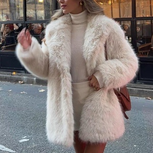 Nuevo Abrigo de Piel de Conejo Personalizado de Alta Calidad para Mujer, Elegante, Casual, Holgado, con Solapa, Talla Grande, Abrigo de Piel Cálido para Invierno - Product Image 1