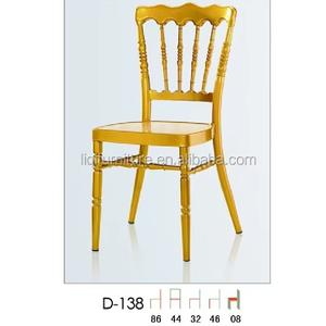 Chaises <span class=keywords><strong>de</strong></span> mariage en aluminium empilables dorées Château Chiavari QL-D138 - Product Image 2