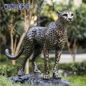Statue in Bronzo a Grandezza Naturale per Decorazione Giardino Esterno e Statue di Giaguaro in Bronzo - Product Image 3