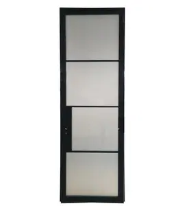 36 inch by 96 inch Steel Glass Door With 5+6A+5 mm Tempered Glass With Kick Plate