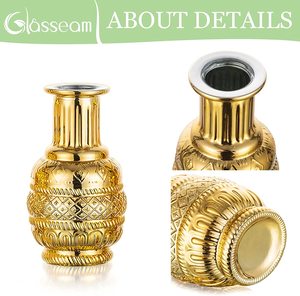 Florero de oro pequeño, venta al por mayor, gran oferta, moderno, simple, pequeño y elegante, florero ovalado, florero de cristal para <span class=keywords><strong>baño</strong></span> de boda - Product Image 6