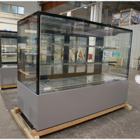 Vitrine réfrigérée de luxe pour pâtisserie et boulangerie avec refroidissement direct, 2 niveaux, porte coulissante en verre
