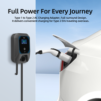 Adaptateur de charge compact pour véhicules électriques de type 1 à type 2 (norme américaine) pour véhicules européens, charge à l'étranger, 7 kW, 230 V AC, portable
