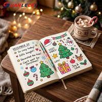 Feuille d'autocollants de Noël personnalisés en dessin animé, imperméables et autocollants, avec Père Noël, pour agenda, scrapbooking et fenêtres