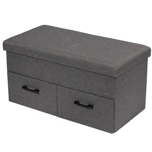 Banco otomano plegable para sala de estar, caja de almacenamiento de tela, <span class=keywords><strong>taburete</strong></span> para pies <span class=keywords><strong>con</strong></span> almacenamiento - Product Image 2