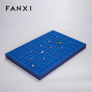 Fanxi Super PU หนังไมโครไฟเบอร์เครื่องประดับแสดงถาดร้อยแสดงแหวน - Product Image 1