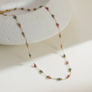 <span class=keywords><strong>Collier</strong></span> vintage en acier inoxydable imperméable avec perles en pierre naturelle <span class=keywords><strong>pour</strong></span> femme, à porter au quotidien - Product Image 5