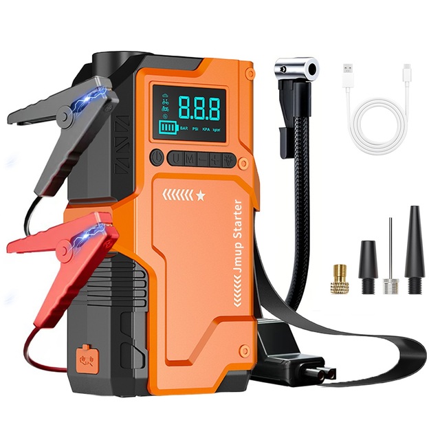 5 in 1 Car Jump Starter with Air Compressor Power Bank Portable Car Battery Jump Starter Booster Emergency Charger150PSI 8000mah