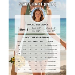 Traje de baño tankini para mujer con falda, cuello en V profundo, control de abdomen, vestido de baño con aberturas y borde festoneado, traje de baño de una pieza - Product Image 6