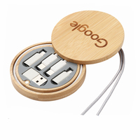 Cadeaux d'entreprise personnalisés pour le Nouvel An et Noël, étui en bambou écologique, kit de câbles de charge 6 en 1, câble de charge Type C pour iPhone