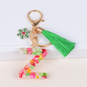 Porte-clés en alliage à pampilles photo numérique, combinaison bicolore, lettres de l'alphabet, pendentif de sac pour femme, personnalisé, très vendu - Product Image 5