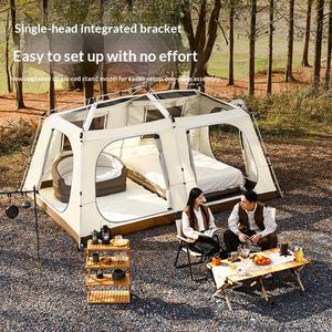 Carpa de Camping Arctic Wolf, Negra, con Protección Solar, Impermeable, para Varias Personas, Totalmente Automática, de Doble Capa, Estilo Chimenea, Oxford - Product Image 4