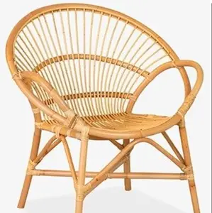 Cadeira infantil de rattan com design simples, cadeira infantil de bambu para crianças, móveis de sala de estar e decoração de jardim