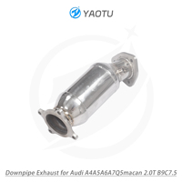 Collecteur d'échappement haute performance YT avec catalyseur 3 voies et finition brossée pour Audi A4 A5 A6 A7 Q5 B9 & Porsche Macan 2.0T 2018-2022
