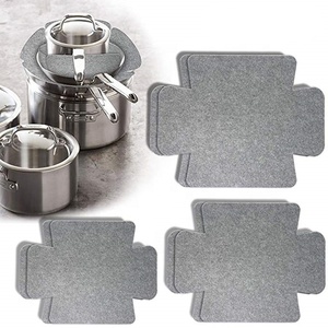 Protectores rectangulares para ollas y <span class=keywords><strong>sartenes</strong></span>, <span class=keywords><strong>de</strong></span> fieltro gris, 3 tamaños diferentes, 6 uds. - Product Image 1