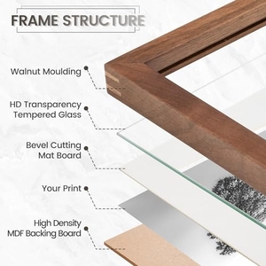 Modern Simple <strong>5</strong> <strong>X</strong> 7 Wooden <strong>Frame</strong> Natural Walnut Wood Photo Collage <strong>Frame</strong> with HD Tempered Glass - Product Image 4