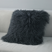 Doux chaud lot couleurs blanc noir marron véritable housse en peau de mouton tibétain coussin en fourrure d'agneau mongol