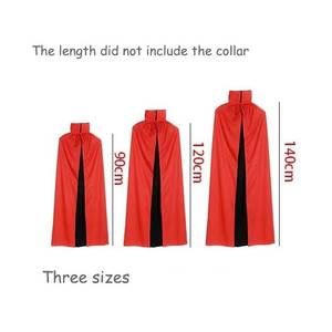 Cape de déguisement de démon/garou avec col montant noir et rouge pour adultes et enfants, idéale pour Halloween, cosplay, fêtes, sorciers et vampires - Product Image 2